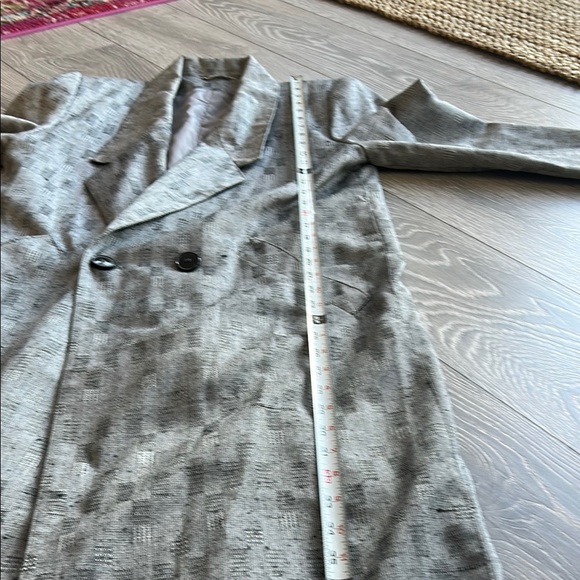 Vintage Gray Double-Breasted Long Jacket - Picture 5 of 8